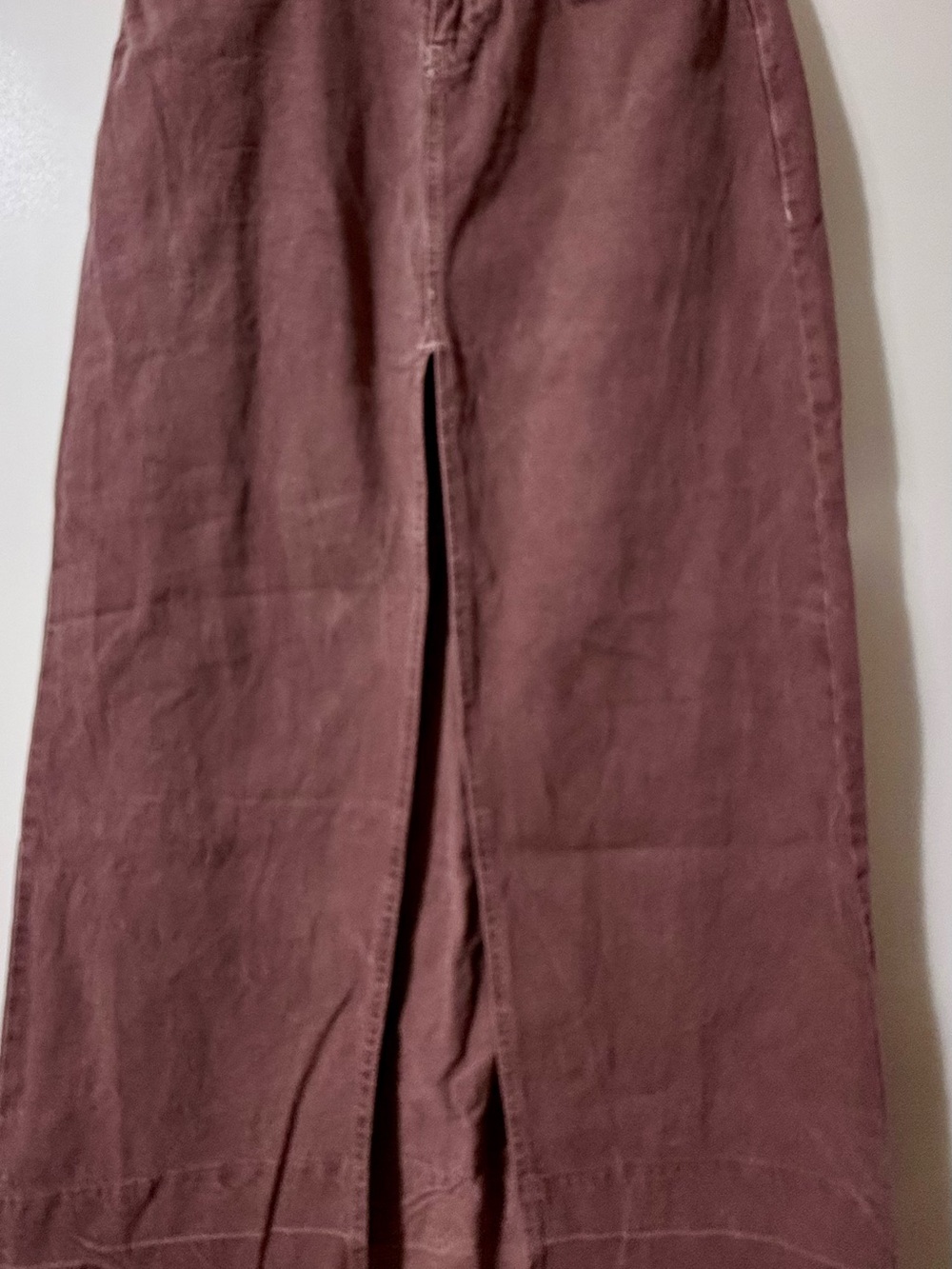 BDG Urban Outfitters Mauve Denim Maxi Skirt Front Slit Raw Hem M - Picture 2 of 4